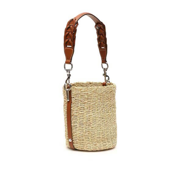 プラダ ラフィアxレザー バケットバッグ偽物1BE052VOOO2DJDF0I55